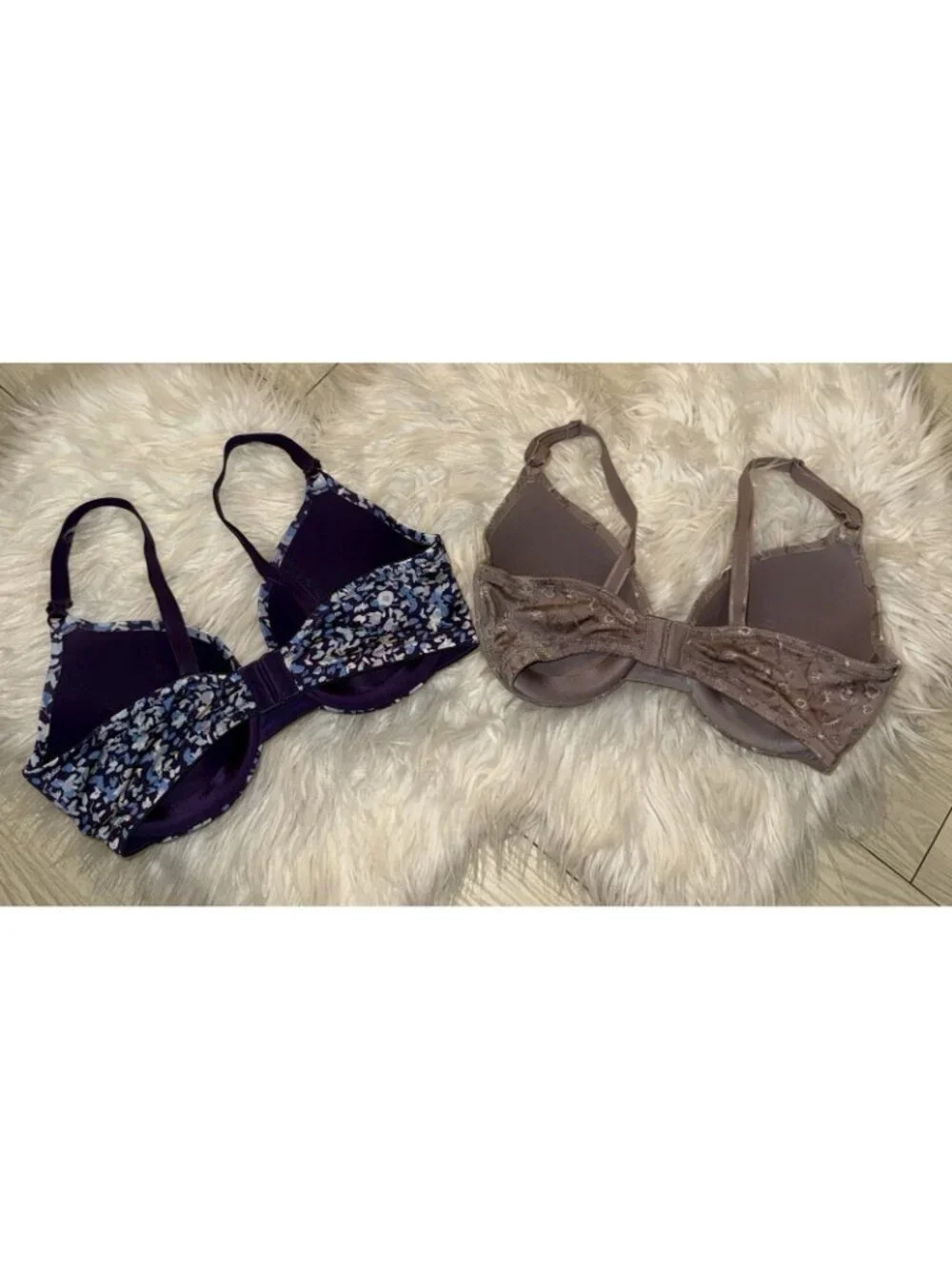 2 Warners 01593 This Is Not A Bra Full Coverage T-Shirt Bras Floral Womens 34C